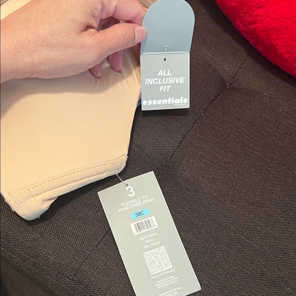 #1337***Women's Wireless Bra Set - Blue, Pink, Cream - Picture 5 of 7